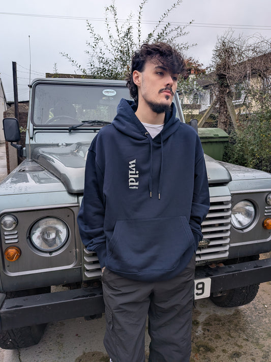 WILD Unisex Organic Cotton Hoodie Navy